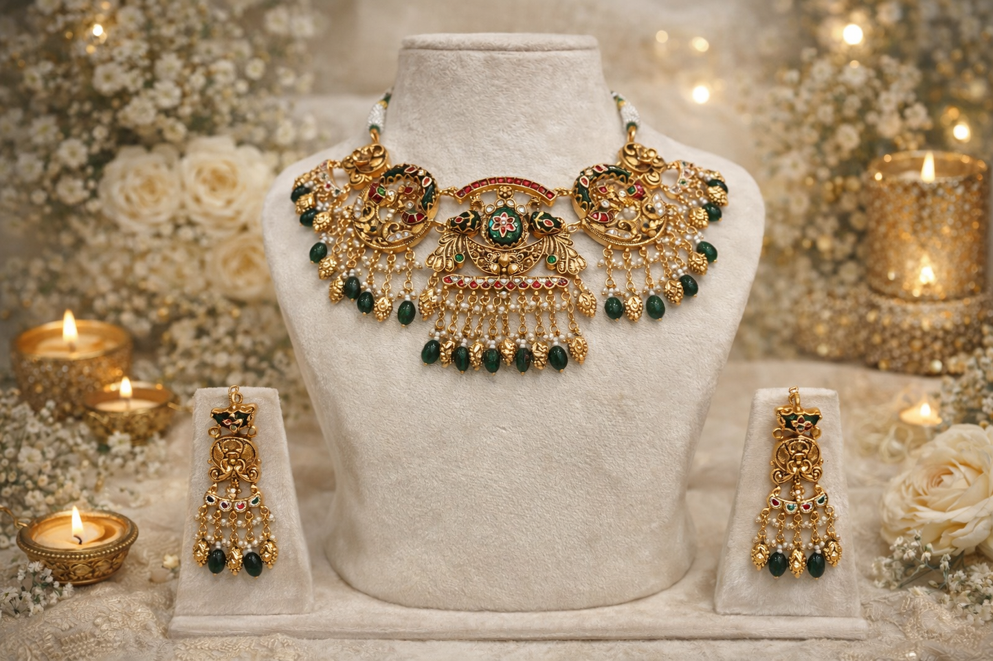 South Indian Bridal Temple Choker Set for Weddings & Festivals