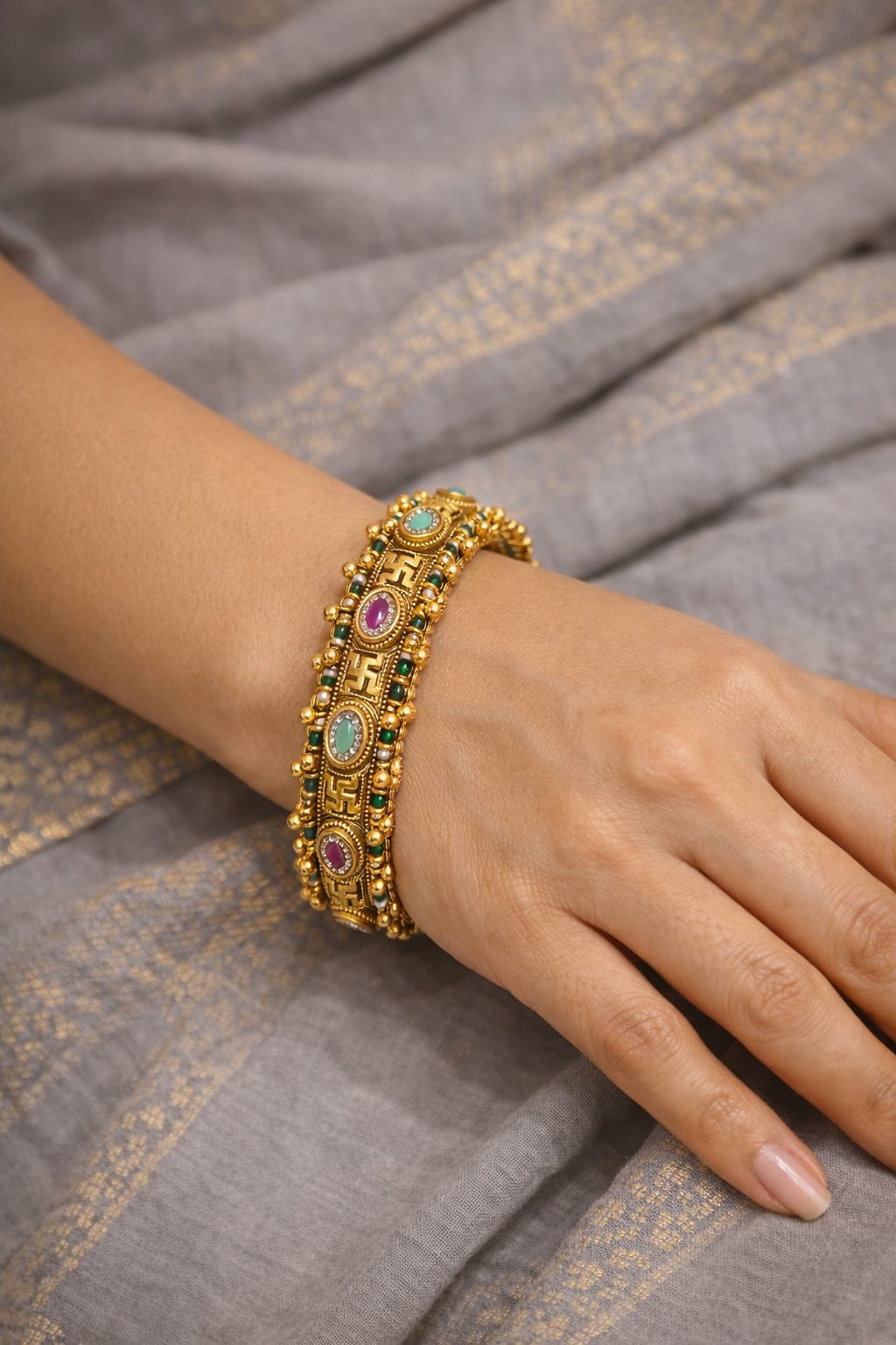 Heritage Temple Bangles (Set of 2)