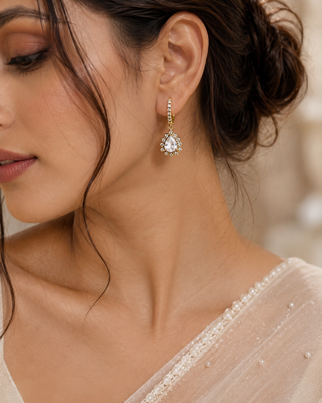Moissanite Hoop Earrings-G77800