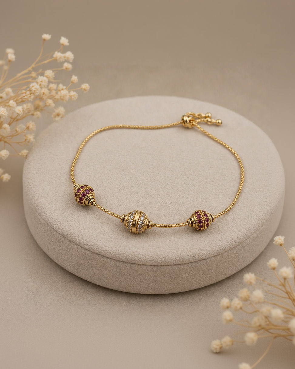 Victorian Gold-Plated Anklet(Payal)-G75600