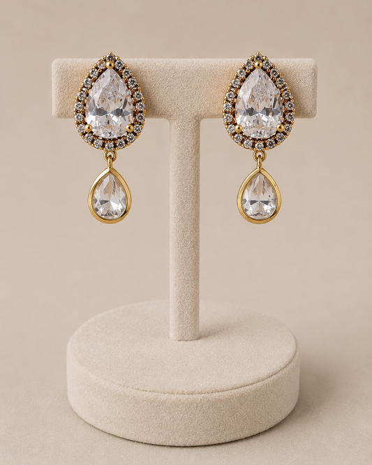 Moissanite Gold-Tone Necklace Set-G652800