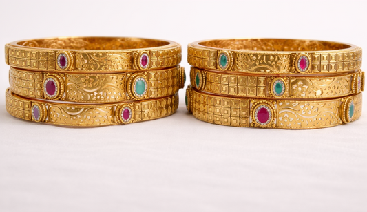 Gold Plated Bangles(Set of 6)-G355400