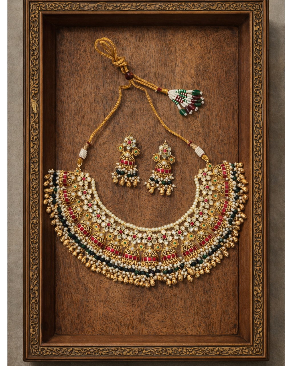 Royal Jadau Pachi Kundan Choker Necklace Set-G3513800