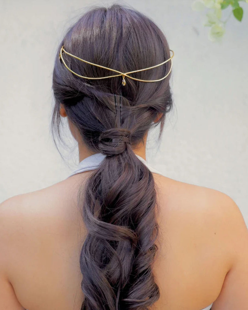 Gold plated Hair Accessories Reverse Headband-G75600