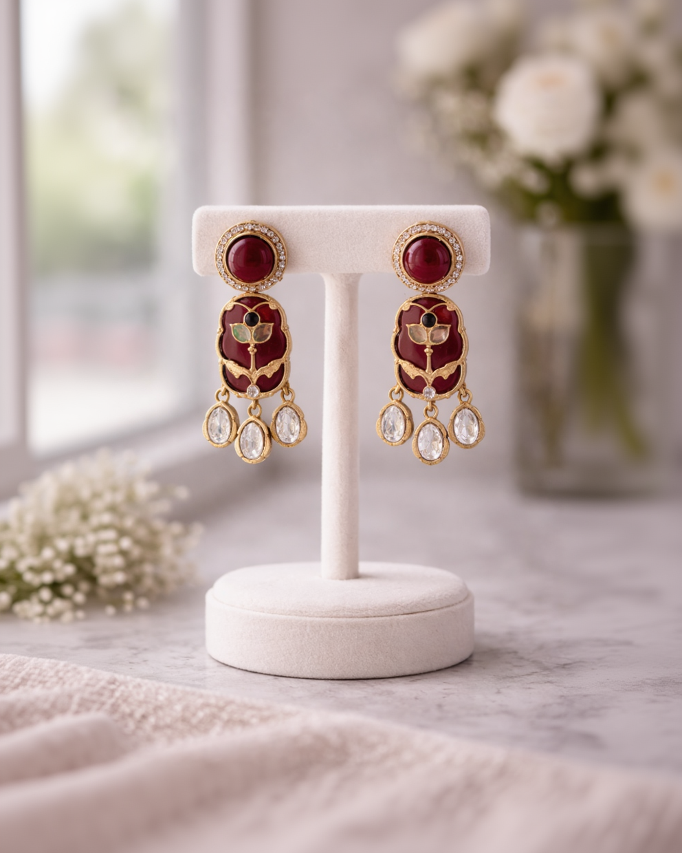 Vintage-Inspired Statement Kundan Necklace Set-G352100