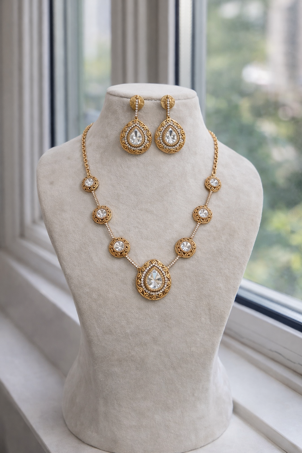 Victorian Mossonite Necklace Set-G351800
