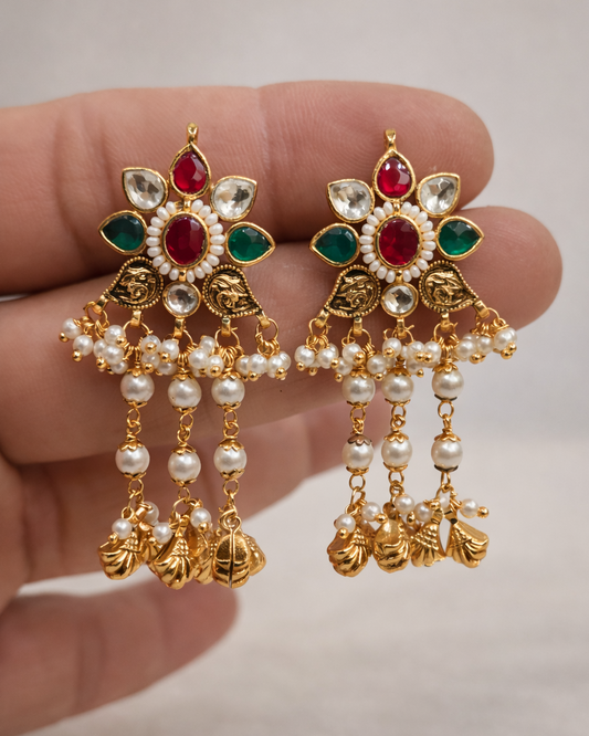 Ruby Emerald Gold-Plated Bridal Choker-G356100