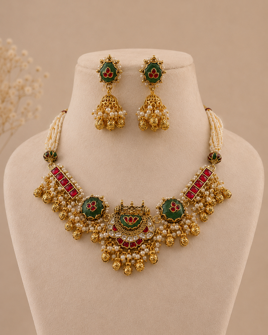 Jadau Necklace Set-G45200