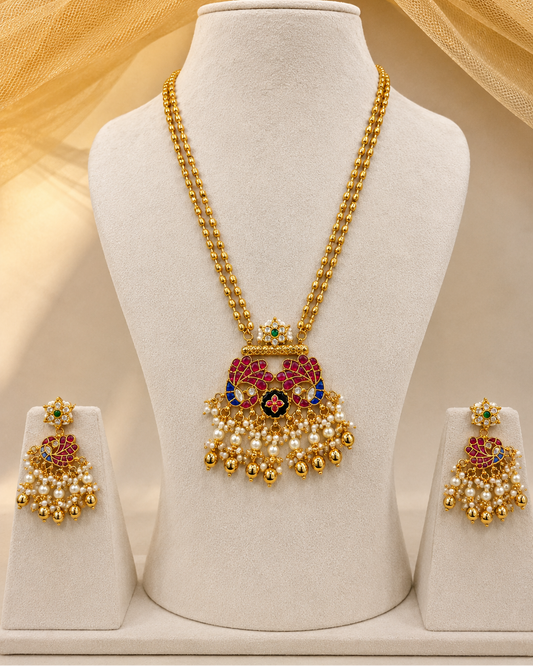 Jadau Long Necklace Set-G456800