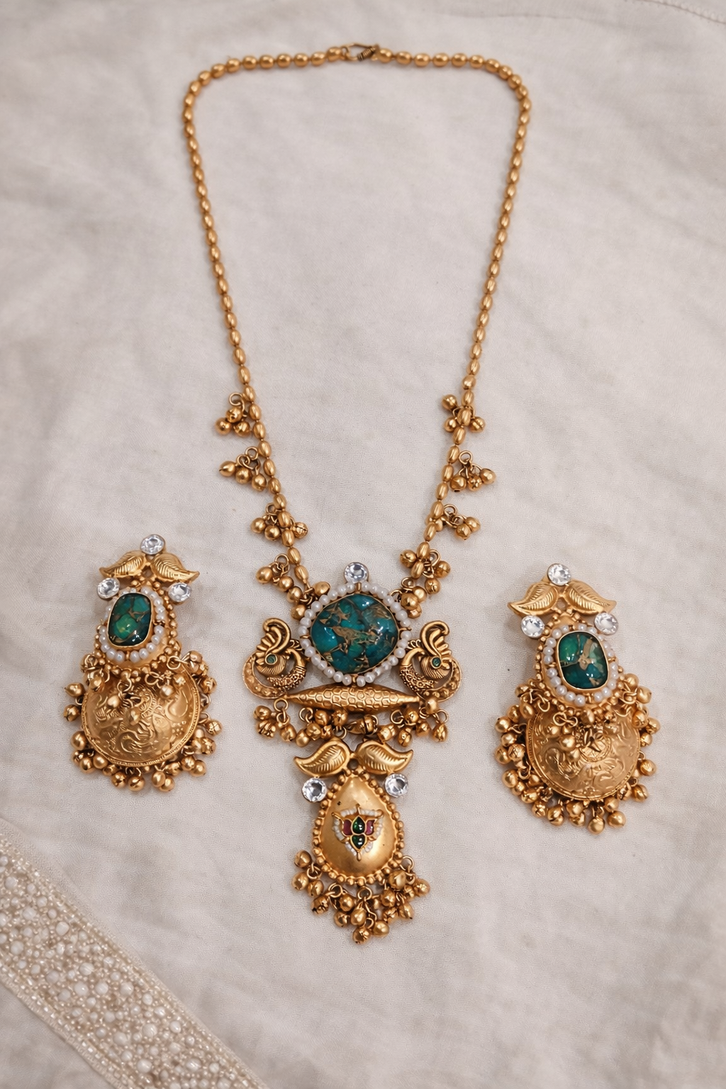 Fusion Navratri Special Gold Plated Necklace Set-G352700