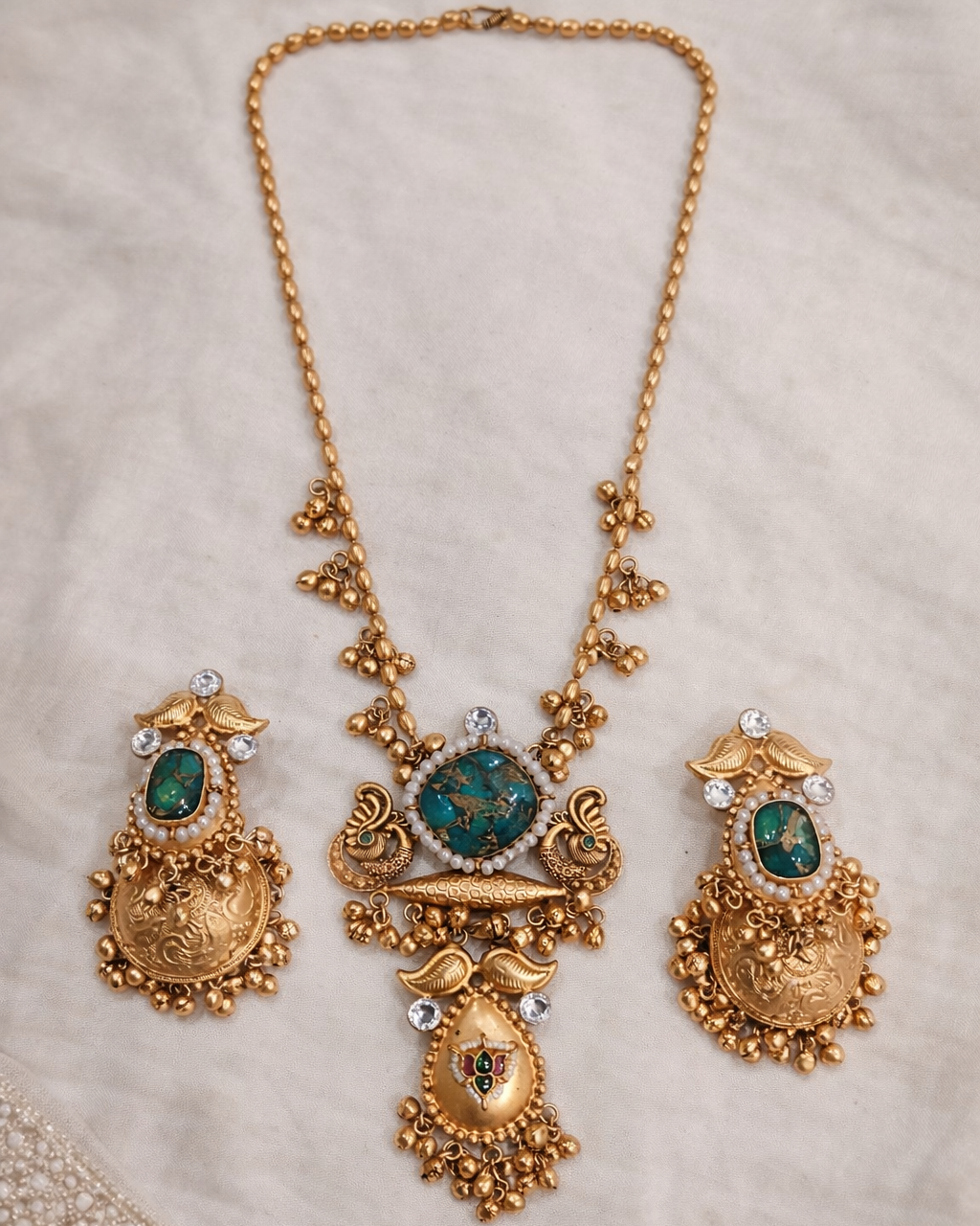 Fusion Navratri Special Gold Plated Necklace Set-G352700
