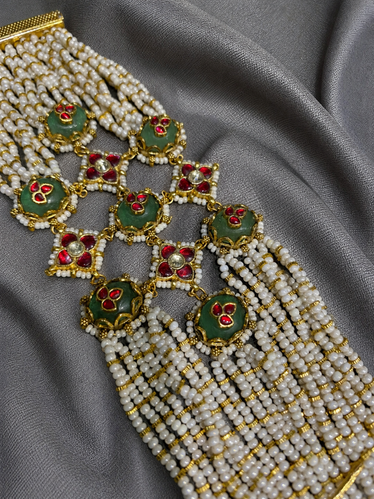 Kundan Pearl String Ponchi Bracelet-G795800