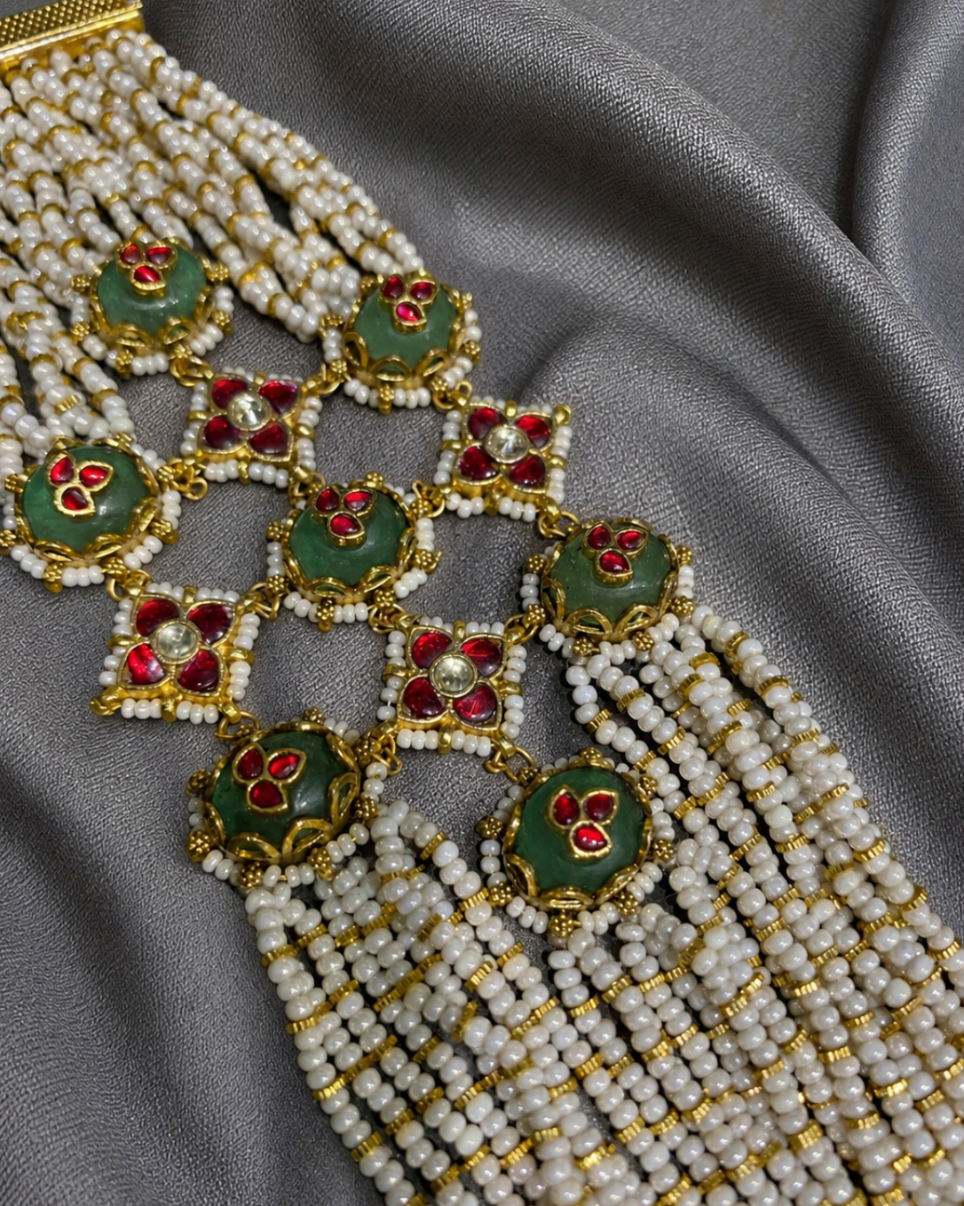Kundan Pearl String Ponchi Bracelet-G795800