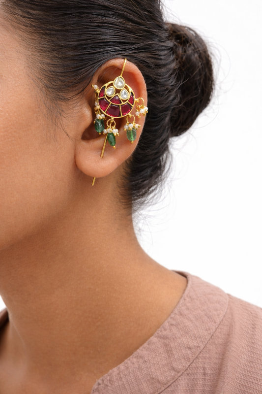 Jadau Kundan Needle Ear Cuffs-G351100