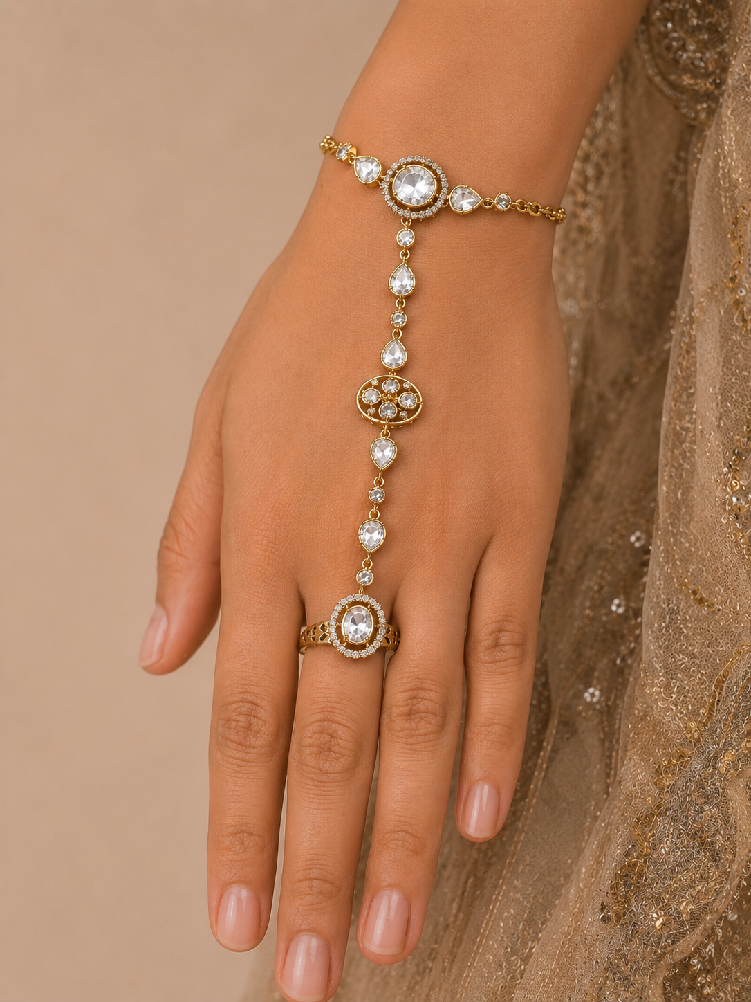 Moissanite Haath Phool/Hathpan/Hand Harness-G771900