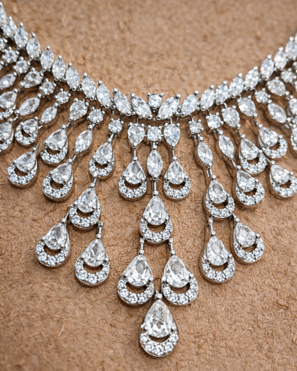American Zirconia Diamond Necklace Set-G353700