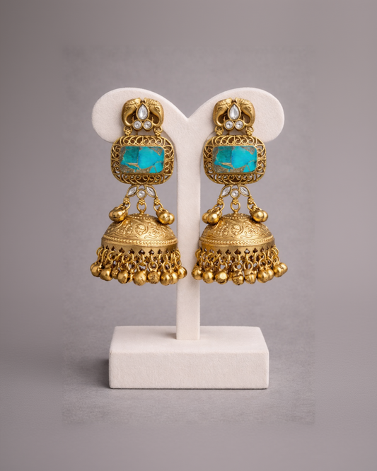 Kashmiri Handmade Gold Toned Earrings (Copy)-G351100
