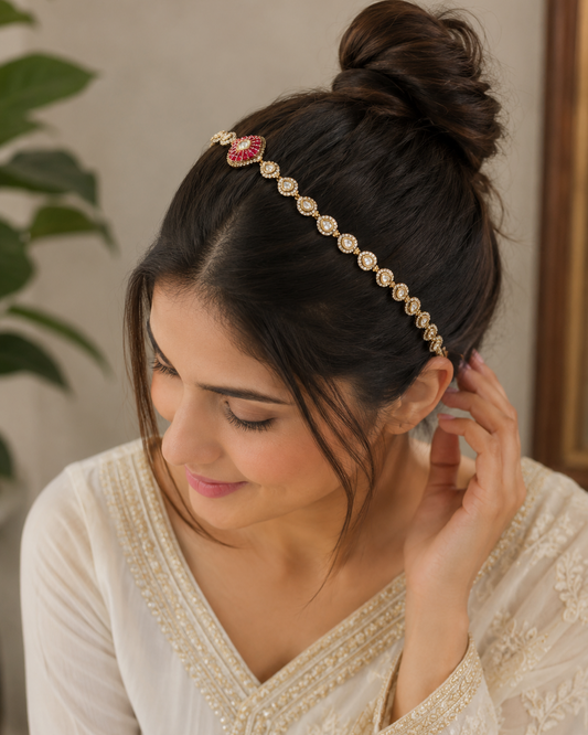 Kundan Mathapatti Hairband-G332900