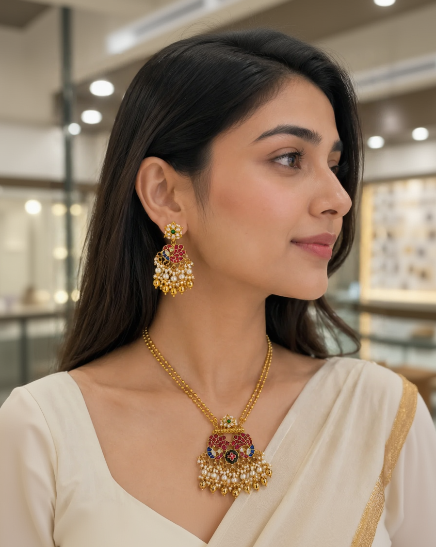 Jadau Long Necklace Set-G456800