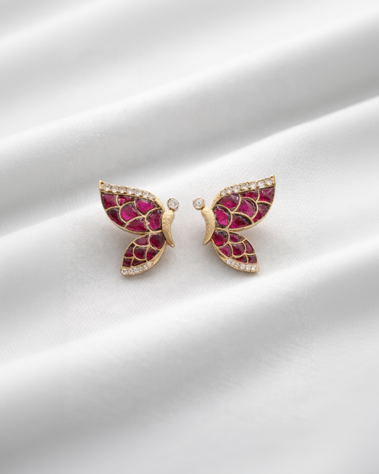 Butterfly Jadau Kundan Studs-G35900