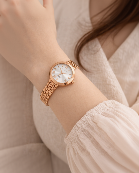 Stainless steel Gold Round Watch-G35900
