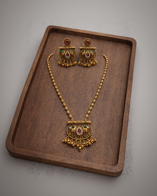 Ethnic Indian Heritage Style Pendant Set-G351800