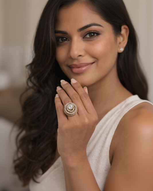 Seraphina Spiral Pave Diamond Cocktail Ring-G351200