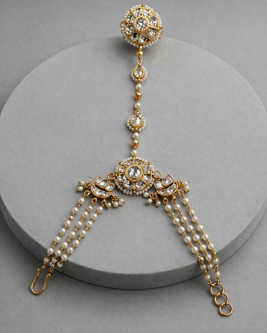Pearl & Kundan Gold-Tone Anklet/Payal-G353300