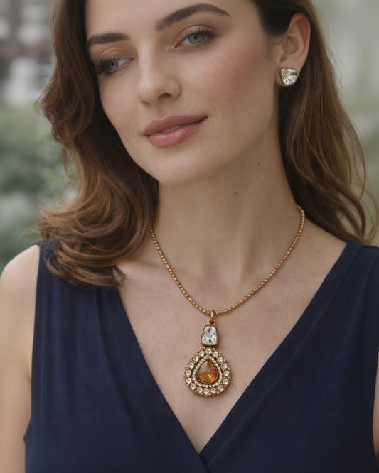 Mossonite Pink Pendant set