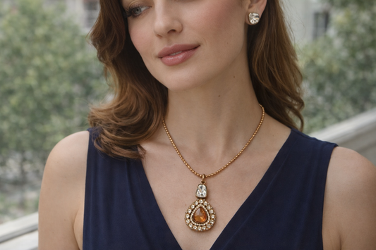 Mossonite Pink Pendant set