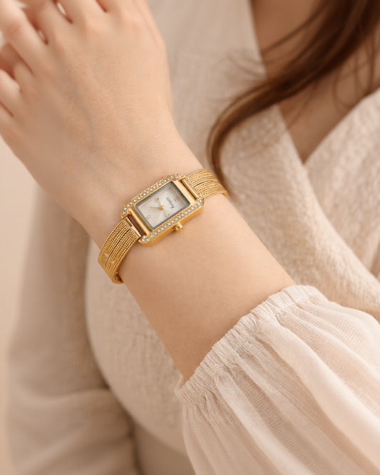 Stainless steel Gold Square Watch-G35900