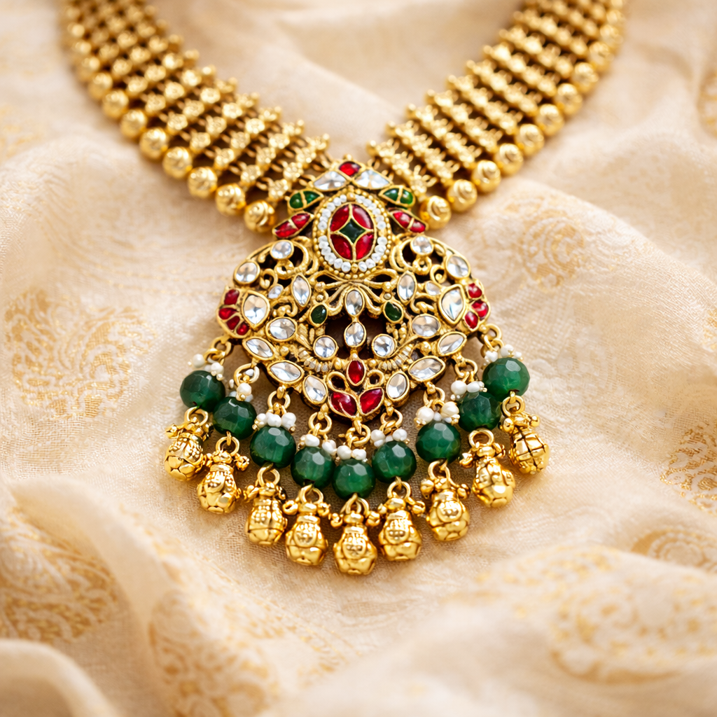 Heritage Jadau Chandan belt Kundan Necklace Set.