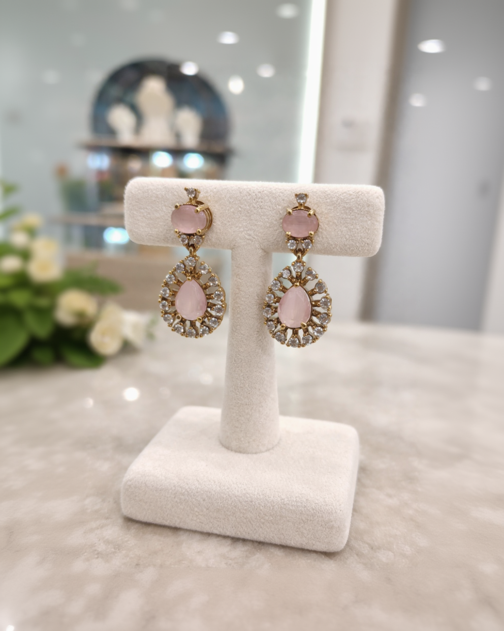 Victorian Pink chocker Necklace Set-G352800