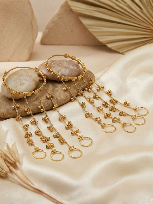 Flower Pearl Haath Phool Bracelet set - Pair(2pc)-G352000
