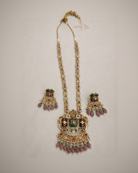Chanda Long Heritage Jadav necklace set-G14400