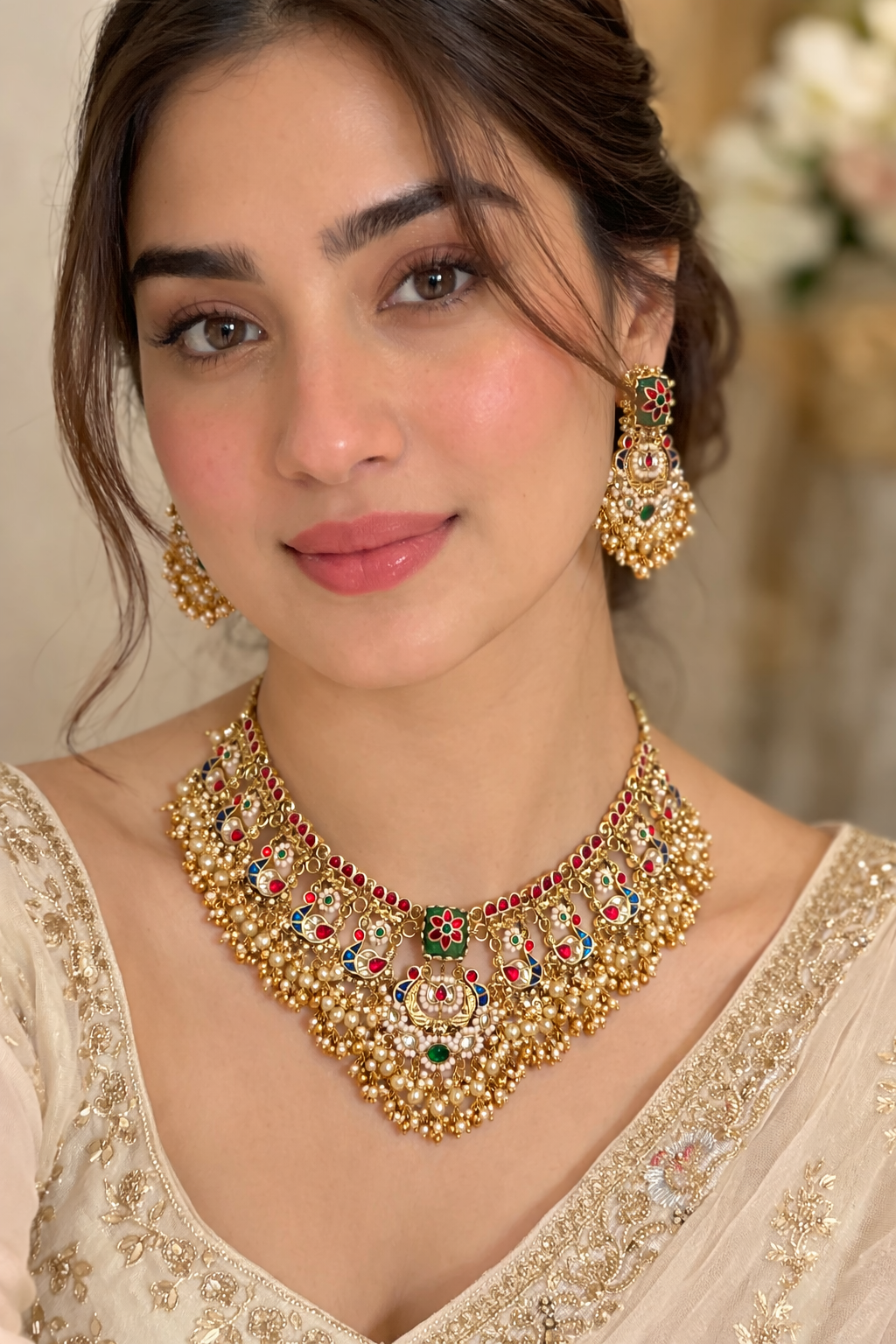 Heritage Kundan & Pearl Drop Necklace Set