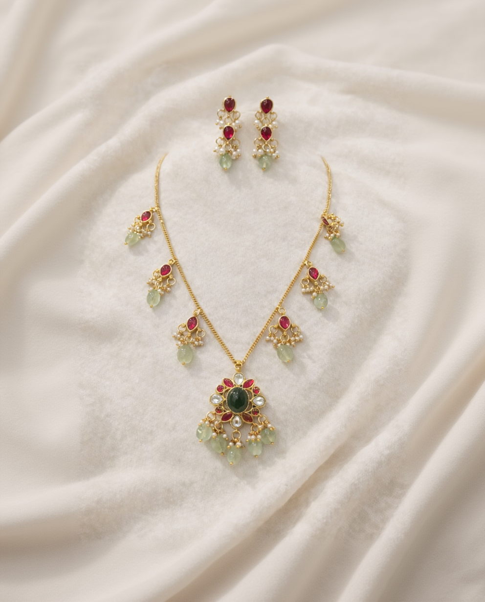 Elegant Jadau Kundan Invisible Set-G351500