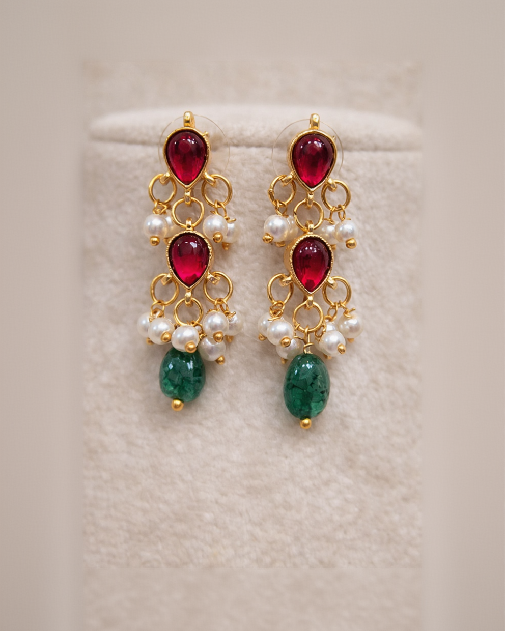 Teardrop Kundan Jadau Invisible Necklace-G351300
