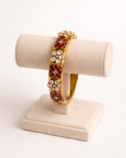 Mossonite Ruby Bangles kada Bracelet-G353300