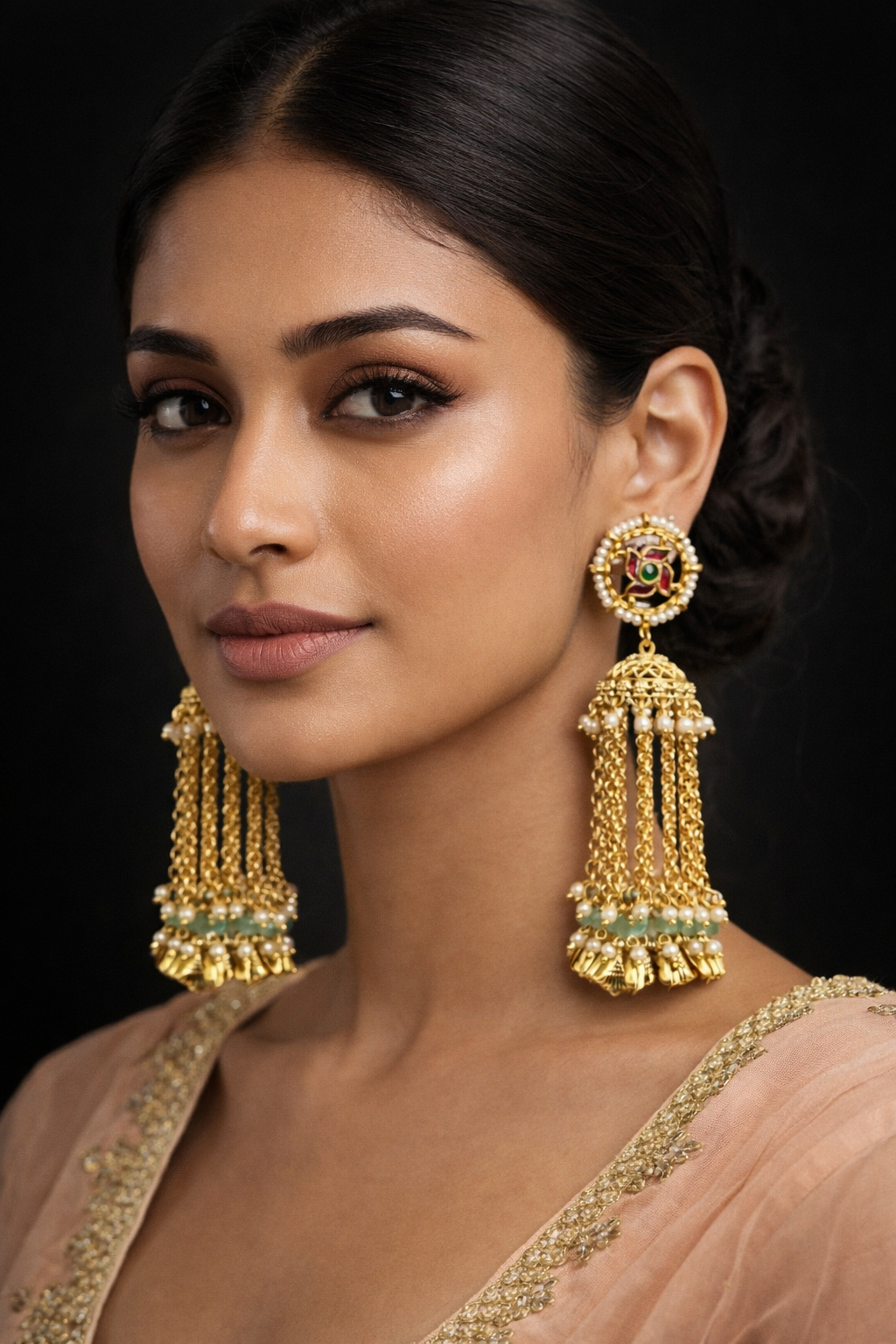Heritage Jadav Gold-Plated Jhumka Earrings-G352000