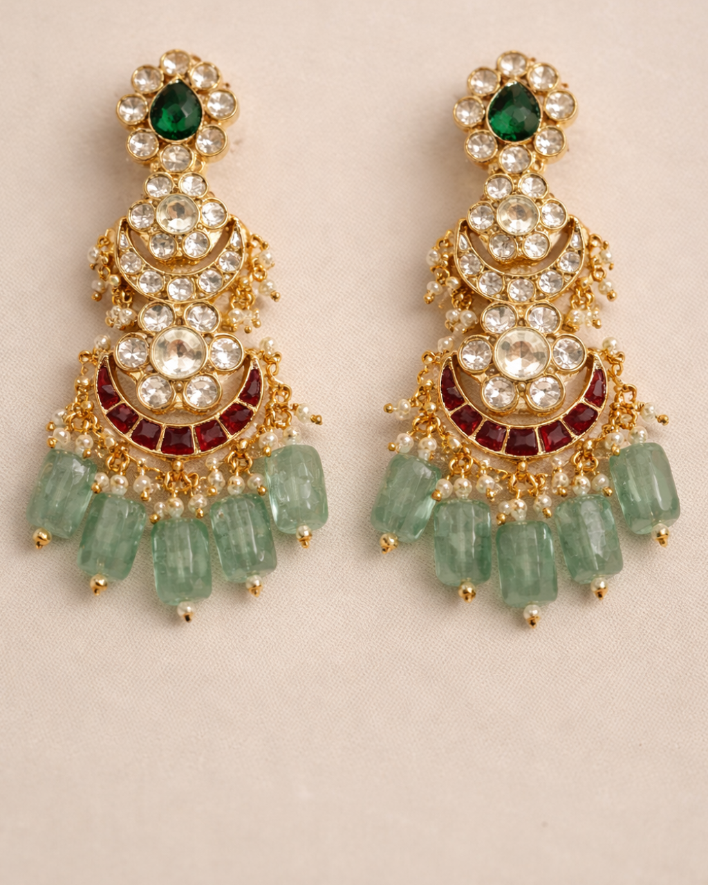 Viraasat Polki & Jade Drop Necklace Set-G3525400