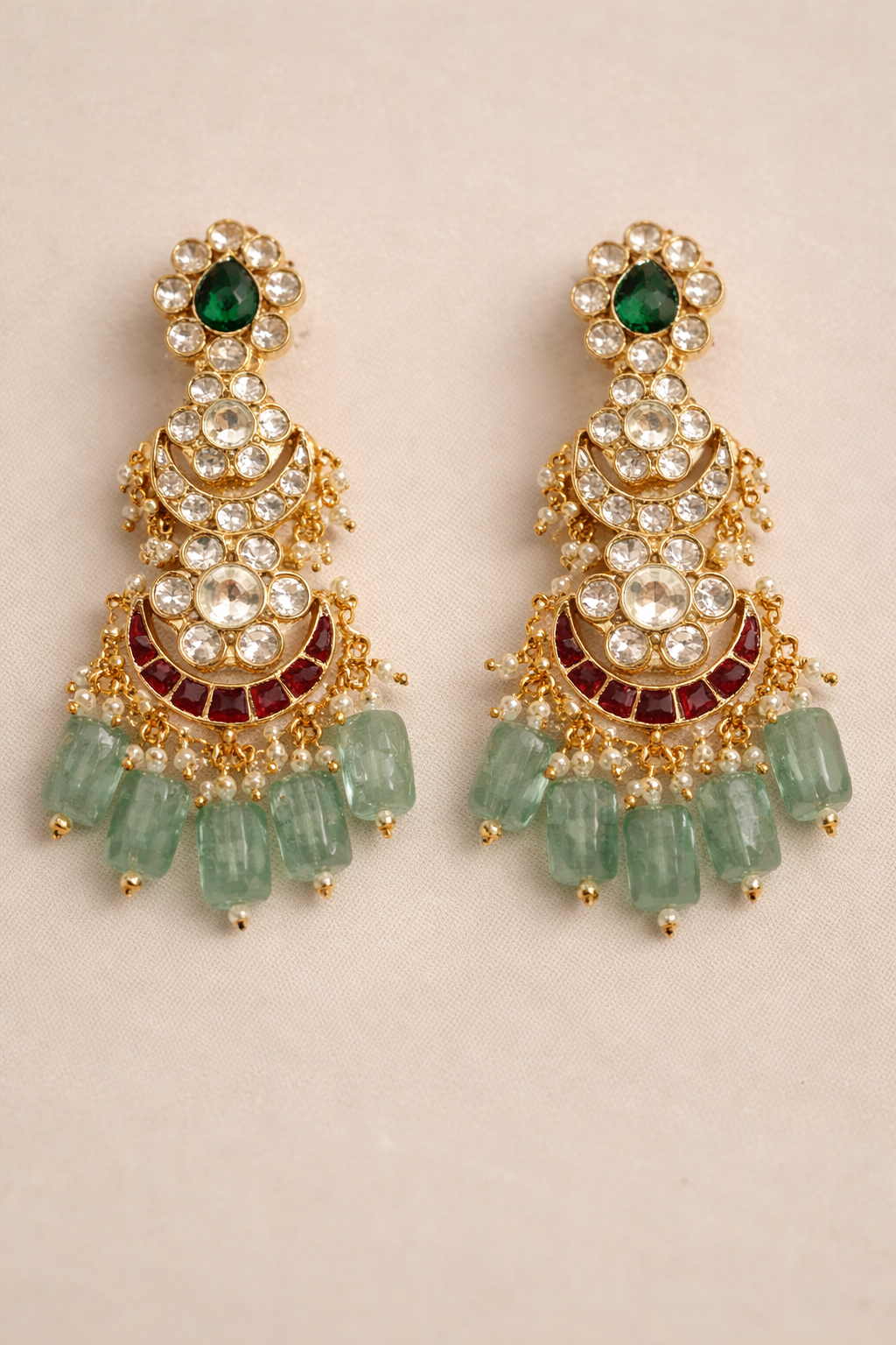 Viraasat Polki & Jade Drop Necklace Set