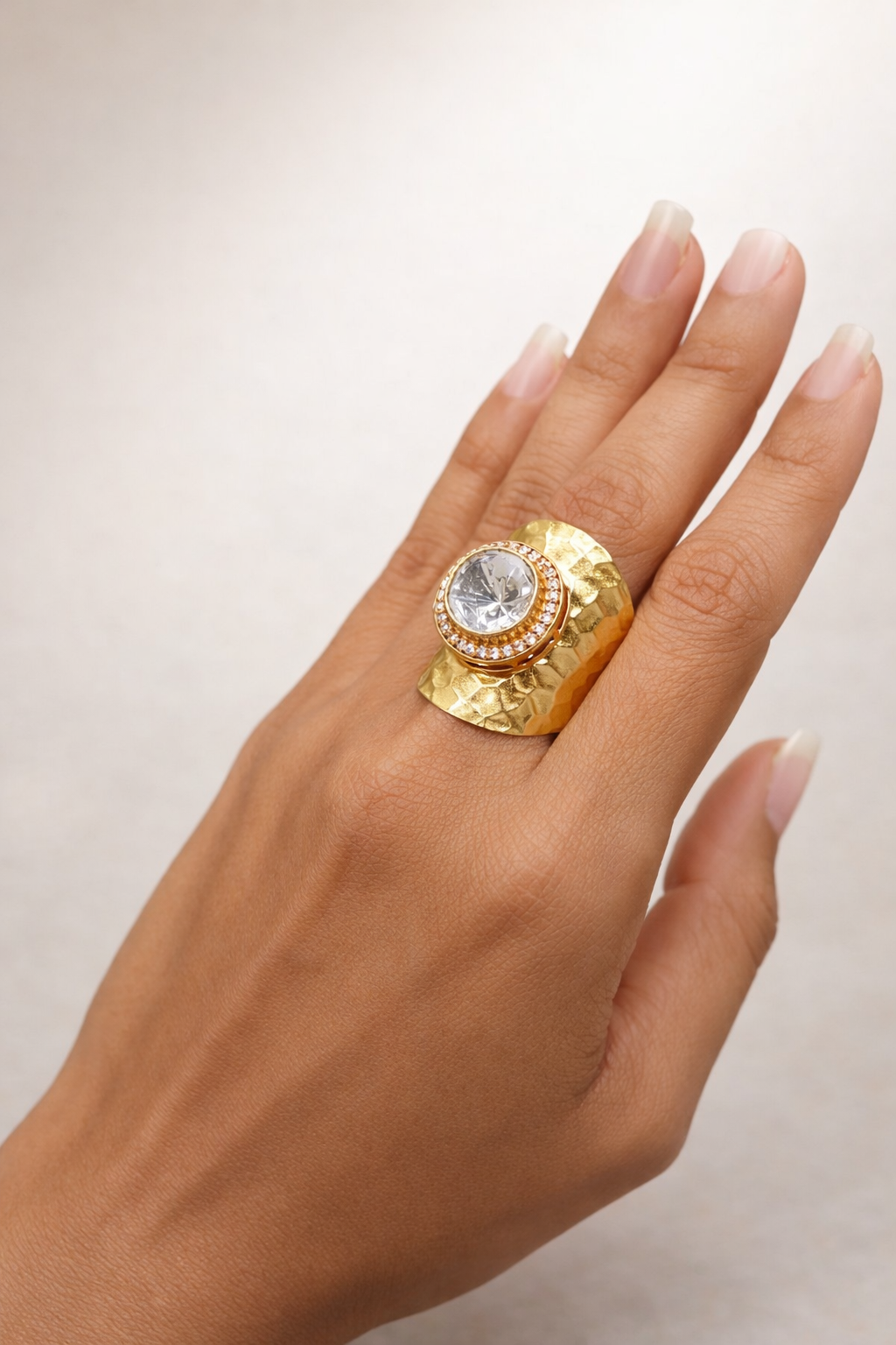 Gold Plated Mossainte Ring