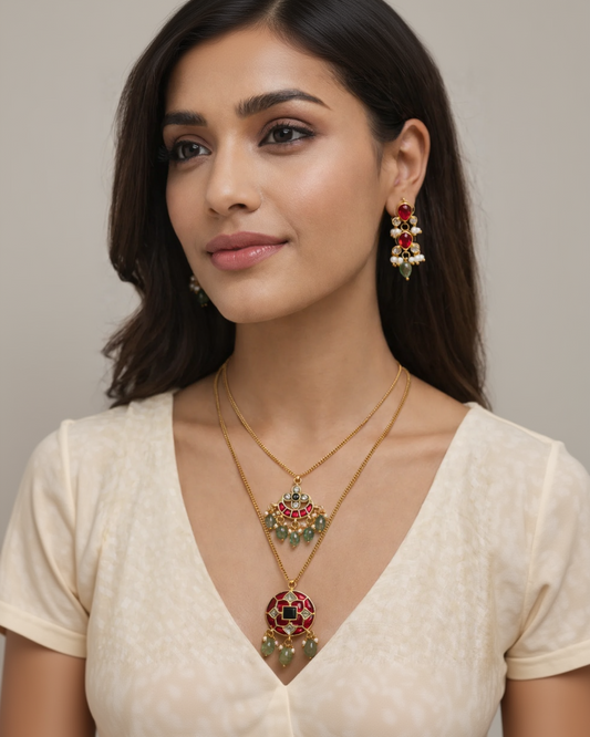 Jadau Kundan Layered Invisible Set-G351500