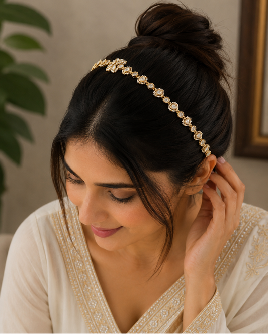 Jadau Kundan Mathapatti Hairband-G392500