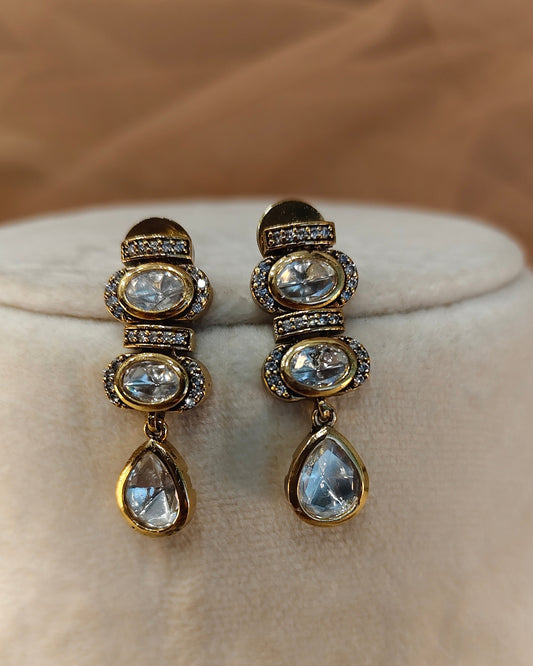 Moissanite Gold-Tone Necklace Set-G423500