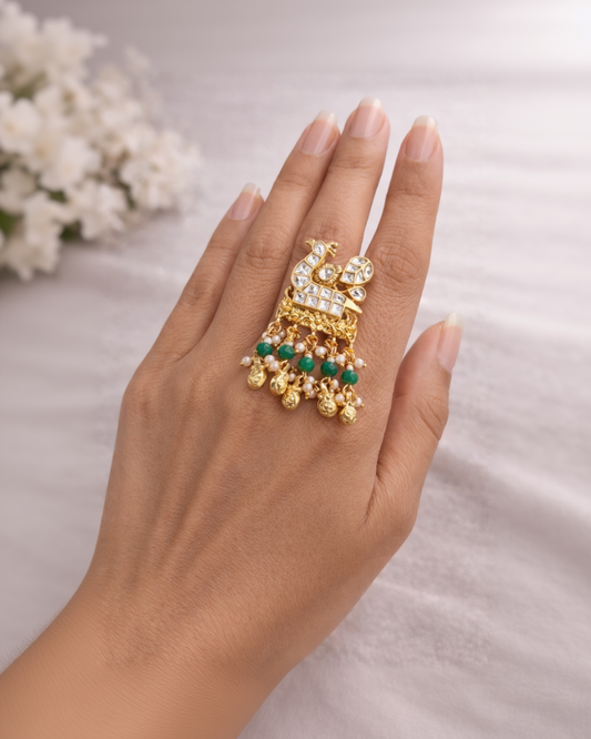 Peacock Ghungroo Statement Ring-G351700