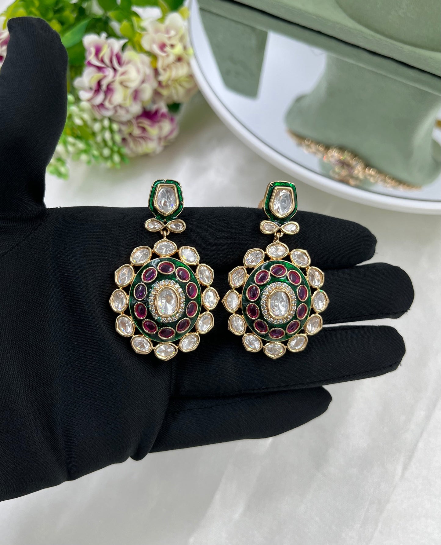 Reena Mina Kari Moissanite Kundan Necklace