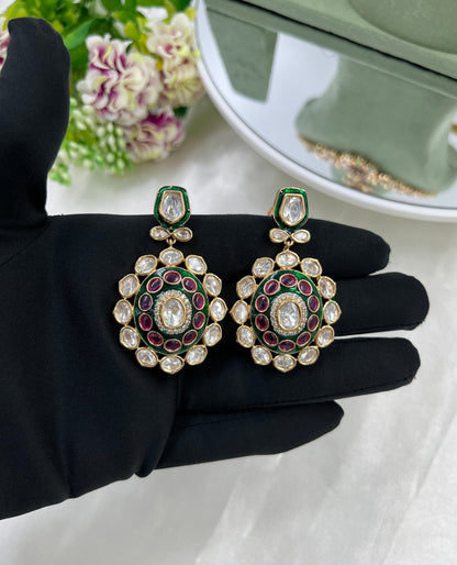 Reena Mina Kari Moissanite Kundan Necklace