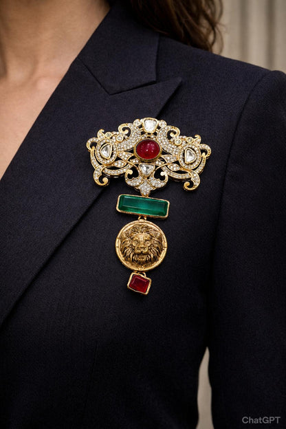 Sabyasachi Men/Women Rubby Brooch-G351300